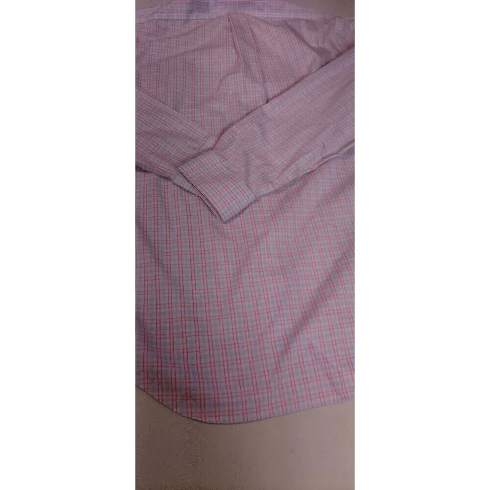 Banana Republic Men’s Medium 15-15.5 Non-Iron Classic Fit Shirt Pink Blue Plaid